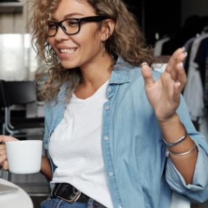 Woman drinking coffee